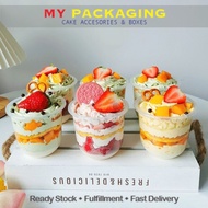 250ml/360ml/500ml U Shape Cup Transparent Plastic Mousse Cup with Lid Plastic Dessert Cup Cakes Bubb