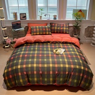 ONLY QUILT COVER Red Grid Comforter Cover Quilt Cover Queen Duvet Cover Bedding Cover Super Single S