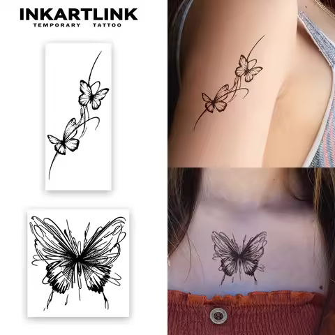 Butterfly combination temporary tattoo sticker lasts 1-2 weeks waterproof and anti-friction