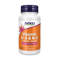 ● Now Foods, Vitamin D3 & K2, 1000IU / 45mcg, 120 Capsules