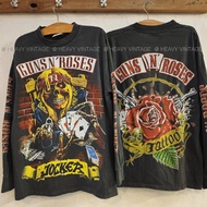 GUNS N' ROSES JOCKER long sleeve Bio washed vintage shirt Motorcycle Big Bike heavy
