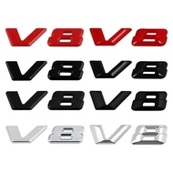 3D Chrome Black V8 Logo Letters Car Fender Emblem Badge Sticker For Mercedes Benz AMG GL ML SL 500 2