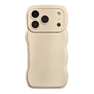 VAAB Wavy Edge Silicone Phone Case, Shockproof Cover Compatible with iPhone 17/16 Series, Glossy Sof
