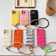 Down Jacket Casing With Leather Lanyard For Honor X9A X9B X9 X8B X8A X8 X7B X7A X7 X6B X6 5G 4G Luxu