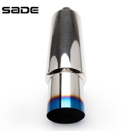 Stainless Steel Universal Motorcycle Exhaust Systems Muffler Tip Tail Pipe Inlet 2.5 Inch Outlet 4 I