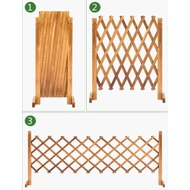 Wooden Patio Expanding Trellis Fence, Mobile & Movable Garden Fence Lightweight Partition Wood Teles