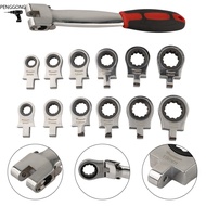 【penggong】13pcs Interchangeable Head Ratcheting Combination Wrench Set Ratchet Wrench Tool【Super Dan