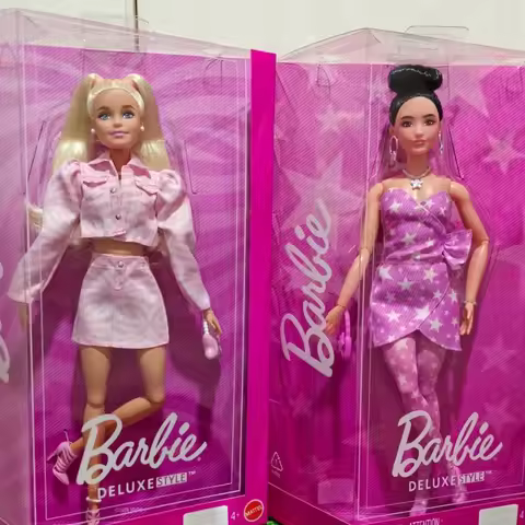 Genuine In Stock Barbie Deluxe Fashion Series Denim Collection Raquelle Face Mold Desktop Decoration