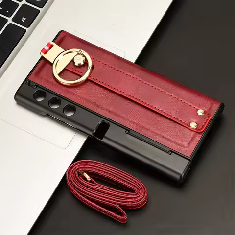 For Huawei Honor V Purse Luxury Leather Cover Wristband Hand Strap Kickstand Metal Ring For Honor V 