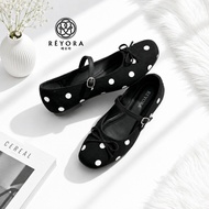 RÈYORA CRUELLA Polka Dot Velvet Flatshoes