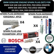 BMW GENUINE SPARK PLUG (SET) FOR BMW 114i 116i 118i 120i [F20, F21] / 316i 320i [F30, F31] / DS DS3,