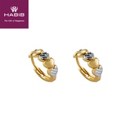 HABIB Oro Italia Ailey White and Yellow Gold Earring, 916 Gold