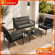 IR Outdoor Table Chair Set Sofa Chair Waterproof Table and Chair Set UV Resistant Plastic Wood Balco