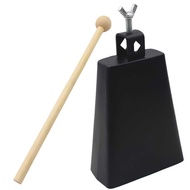 MY-Fast Delivery Cowbell Instrument, Cowbell, Black Latin Lively Cow Bell Drum, for Rock with Stick 