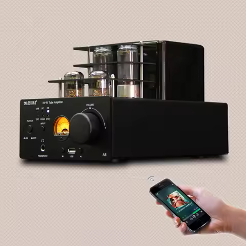 5.0 Bluetooth Pre-Amplifier 160W Tube Amps HiFi Amp SNR 80dB Audio Speaker Amplifiers 6.55/Optical/C