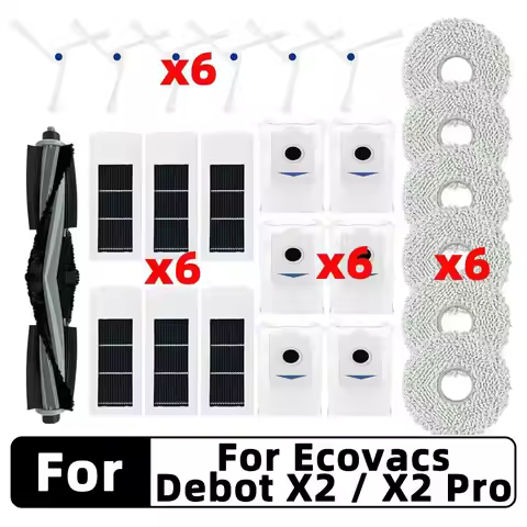 Fit For Ecovacs X2 / X2 Pro/ Debot X2 Omni Supplies Hepa Filter Mop Main Rolling Side Brush Dust Bag