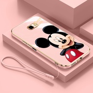 Casing Samsung Galaxy J4 Plus J6 Plus 2018 J7 Pro 2017 J730 J2 Prime ON7 2016 Painted cute cartoon Simplicity Mickey mouse Phone Case Luxury Plating Silicone Soft TPU Cover