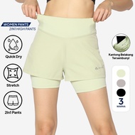 Gen Active Sports Shorts 2-in-1 Quick Dry Running Gym Yoga & PaddedWanita Lightweight and Stylish