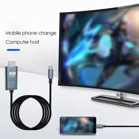Accessories 1080p Type-C to HDMI 4K@30hz USB 3.1 4K HD Cable Projection Screen Plug and Play Video C
