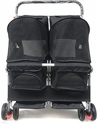 Double Pet Stroller 3-in-1 Multifunctional Dog and Cat Jogger 4 Lockable Wheels Traveling Cat and Do