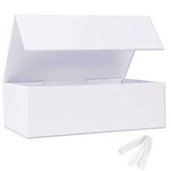 1pc White Gift Box, Size: 9" X 6.7" X 2.8", Reusable, With Lid, Magnetic Closure, Rectangular Foldab