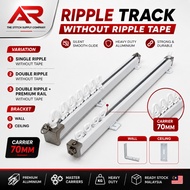 Ripple Fold Curtain Track Without Tape | S Fold Rail Langsir | Single Double Track | Carrier 70mm