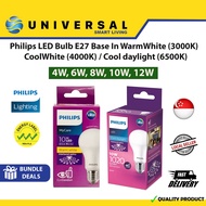 [SG SHOP SELLER] Philips LED Bulb E27 Base in Warm White / Cool White /  Cool Daylight 4W/6W/8W/10W/12W