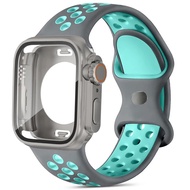 Waterproof Glass Case+Silicone Sports Band for Apple Watch S11 S10 42/46mm SE3 44/40mm 45mm iWatch S