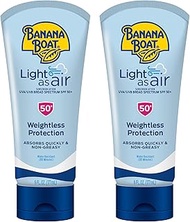 Banana Boat Light As Air Sunscreen, Broad Spectrum Lotion, SPF 50, 6oz. - 2 Count (Pack of 1)