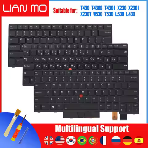 LIAN MO Replacement Keyboard for Lenovo ThinkPad T430 T430S T430I X230 X230T X230I T530 W530 04Y0602