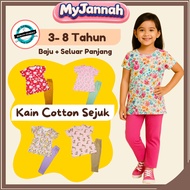 (3-8Y) Set Baju Budak Perempuan T-Shirt Seluar Panjang SDM Baby Kids Girl Children Clothing Clothes