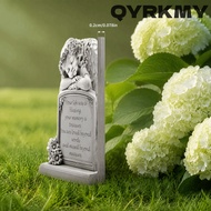 QYRKMY Garden Angel Statue, Commemorative Design 5.11x7.8in Angel Tombstone Plaque, Peaceful Grey Ga