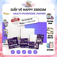 Happy Drawing Paper 200gsm Multi-Purpose - Multi-Material Drawing Paper (A3/A4/A5/A6 Size) - Lucky A