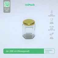 Hexagon Glass Jar 200 ML Glass Jar Bottle/ 200 ML