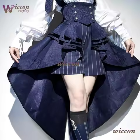 Kosplay Lolita Ouji Jirai Kei Clothes Unisex Femboy Court Vintage Sapphire Blue Prince-style Shirt W