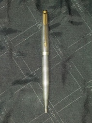 Parker Sterling 1970年代純銀格仔紋包23K金夾原子筆