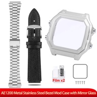 for AE1200 Metal Stainless Steel Bezel with Mirror Glass For Casio AE1200 case mod kit modification 