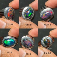 Kalimaya black opal African ring MonelRing Monel premium Kalimaya black opal ring/ Opal Stone