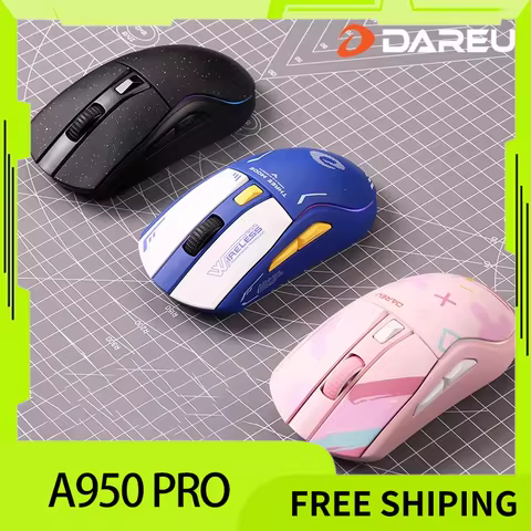 Dareu A950 Pro Mouse Wireless Rgb Bluetooth Portable Tri-Mode Paw3395 4K Gaming Mouse For Computer K