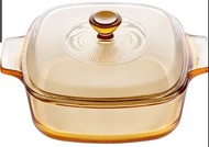 美國Corelle Brands 法國製造Visions 3.0L晶彩方型透明鍋 Traditional Covered Casserole (全新未開封)