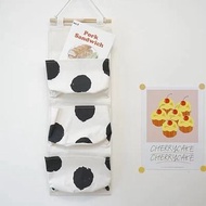 其他品牌 - 牛牛波點風格裝飾三格掛牆收納袋布袋房門宿舍門大門鎖匙衣物書本收納分類 懸掛式 多層掛兜 布藝門後雜物儲物袋收納袋 普通收納袋
