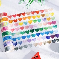 100 Pcs/Roll Colorful Heart Shape Washi Tape Masking Tape
