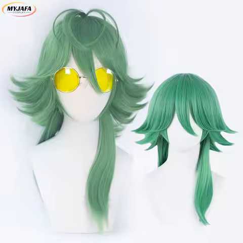 High Quality Heartsteel Ezreal Cosplay Wig Green Heat Resistant Synthetic Hair LOL Cosplay Ezreal Wi