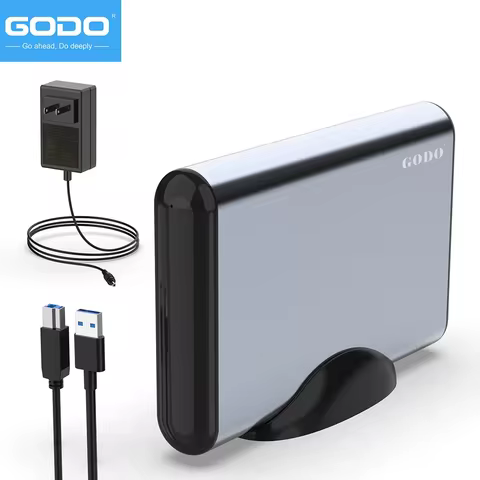GODO External Hard Drive Enclosure for 3.5 SATA HDD SSD USB 3.0 to Aluminum Hard Drive Dock Case wit