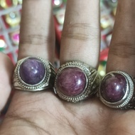 Cincin batu akik ruby daging natural ring alpaka super
