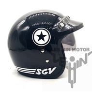 [FREE TINTED SUNGLASS] 100% Original SGV Star Retro Classic Motorcycle Helmet Topi Motorsikal Motor 