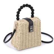 Halloween Retro Rattan Handbag Beach Style Beaded Basket InsHot Casual Womens Bag Sale New Season Su