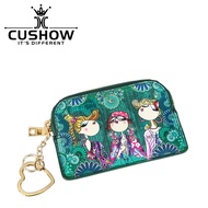 dompet perempuan kecil dompet perempuan cute Kaxiu Cowhide Printed Small Thin Key Case