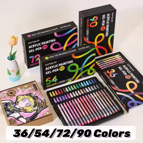 Languo90 Color Acrylic Paint Gel Pen Set Multi-Color Student Manual Pen Painting Marker Stationery