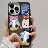 Casing for iPhone 7 8 Plus X XR XS MAX 11 12 13 14 Pro MAX 7Plus Cartoon Anime Disney Mickey Minnie Daisy Decal Metal Photo Frame Brand New Case